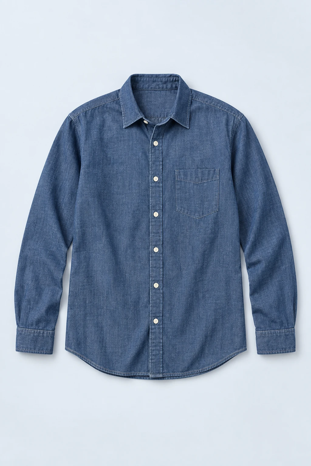 Indigo blue Indigo Chambray-style Shirt