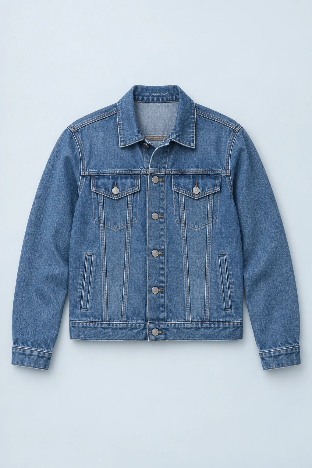 Mid-blue Mid-blue Denim Trucker Jacket